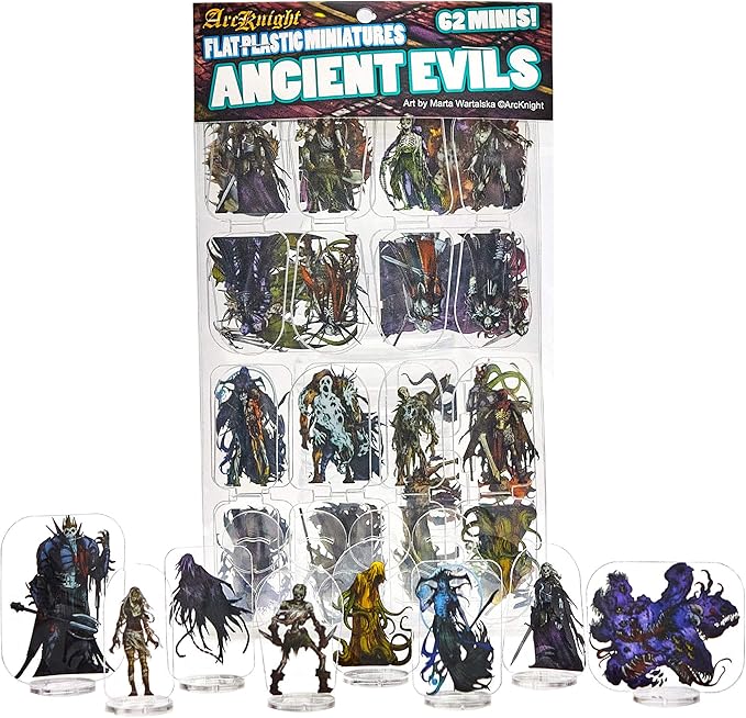 Arcknight Flat Plastic Miniatures: Ancient Evils; 62 Unique Evil-Themed Minis by Arcknight