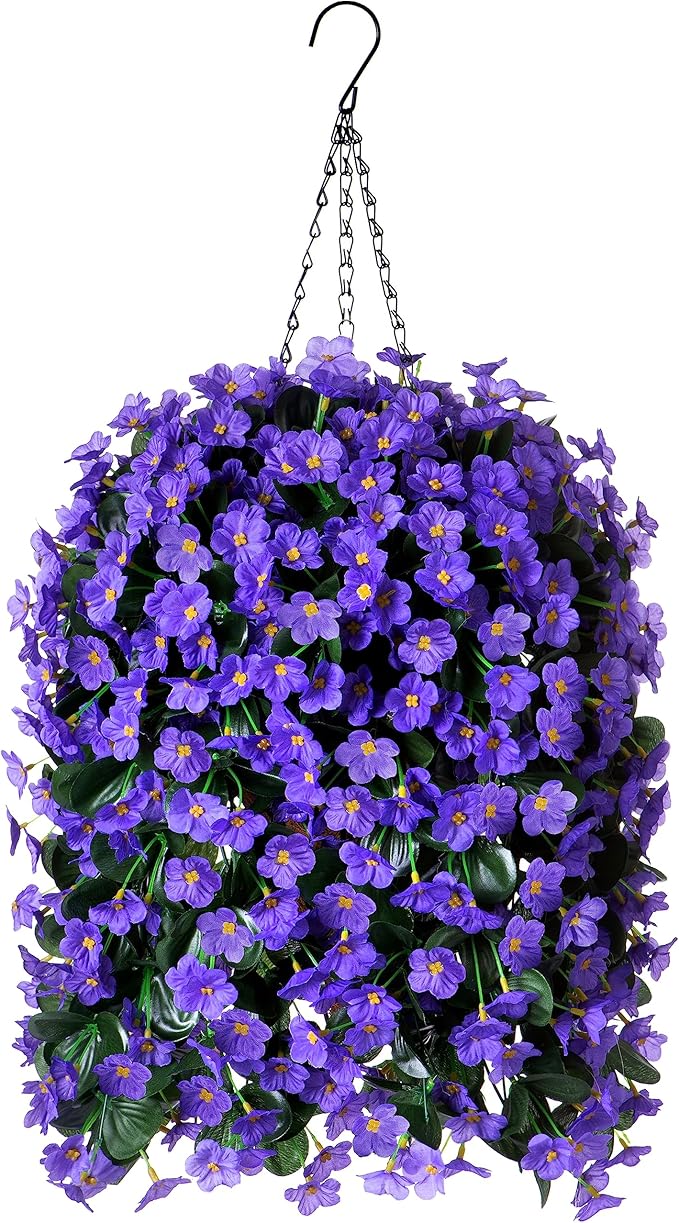 Artificial Fake Outdoor Hanging Flowers Plants Basket - Image 7