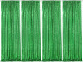 Green Sequin Backdrop 4 Panels 2FTx8FT Wedding Photo Backdrop Glitter Birthday by QueenDream