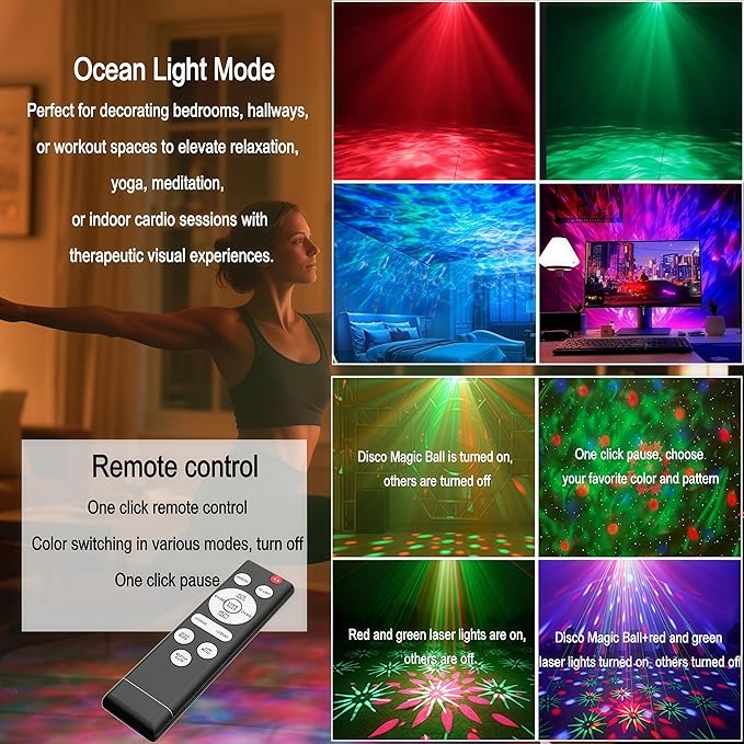 Party Lights DJ Disco Lights, Sound Activated Disco Ball Strobe Stage Light - Image 5