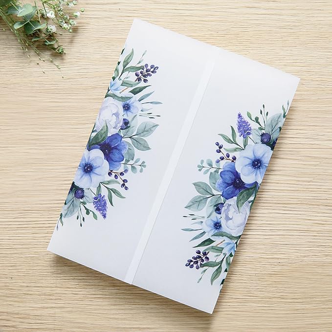 PONATIA 50 PCS Vellum Jackets for 5x7 Invitation Cards by ponatia