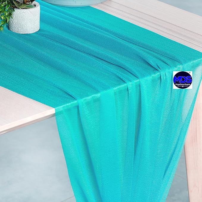 MDS 2 Pack 10ft Chiffon Table Runner 29 x 120 Inches Sheer Wedding Runner - Image 2