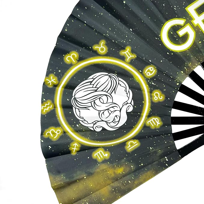 DeFlare | Cosmic Zodiac Rave Fan | Zodiac Sign Hand Fan | Astrology Rave Fan | - Image 2