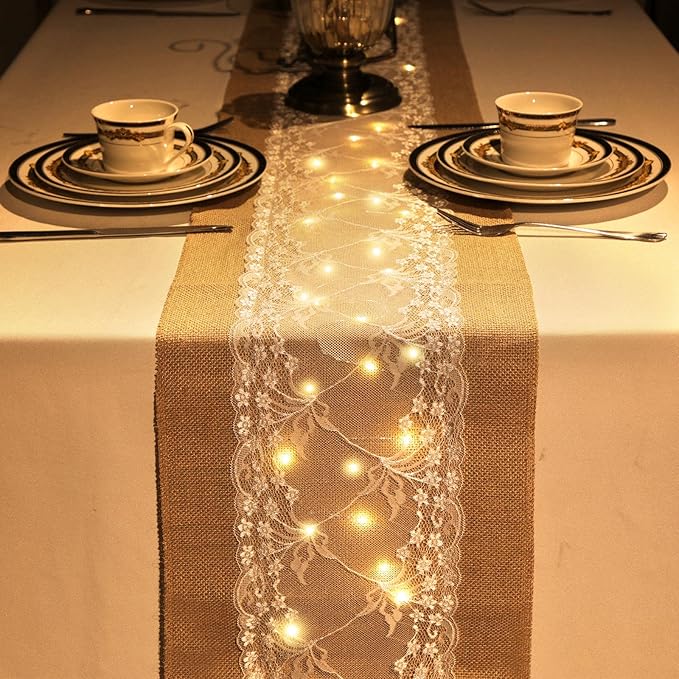 Xinnun 12 Pcs Burlap Table Runner - Image 5