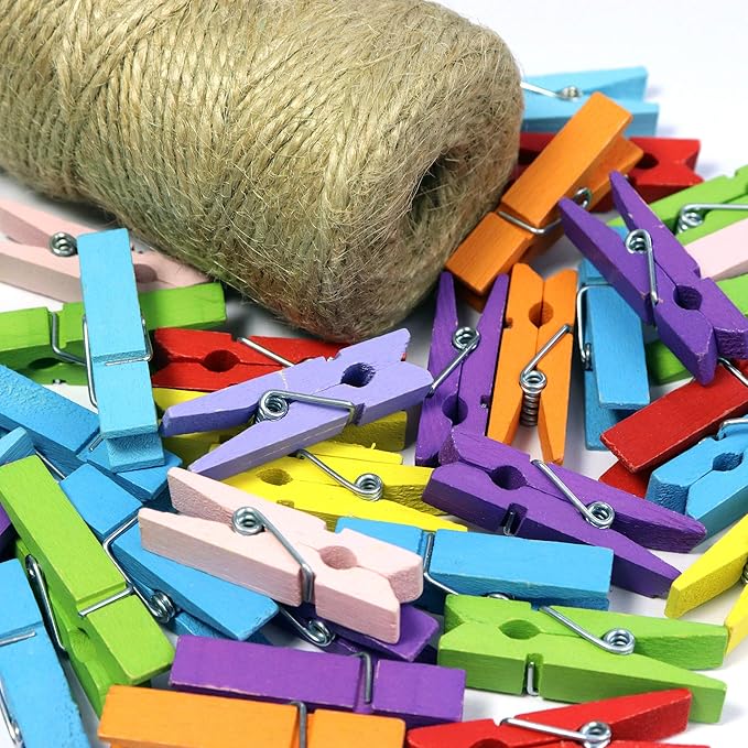 Mini Natural Wooden Clothespins - Image 4