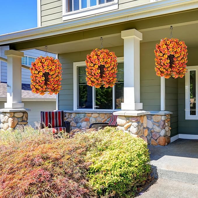 Artificial Fall Fake Hanging Flowers Plants Basket - Image 7