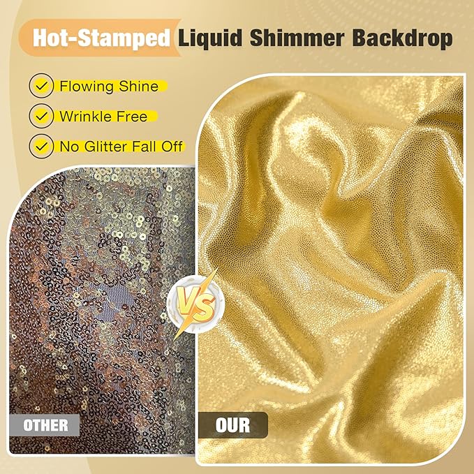 10x10FT Gold Sequin Backdrop - Image 2