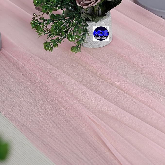 MDS 2 Pack 10ft Chiffon Table Runner 29 x 120 Inches Sheer Wedding Runner - Image 5