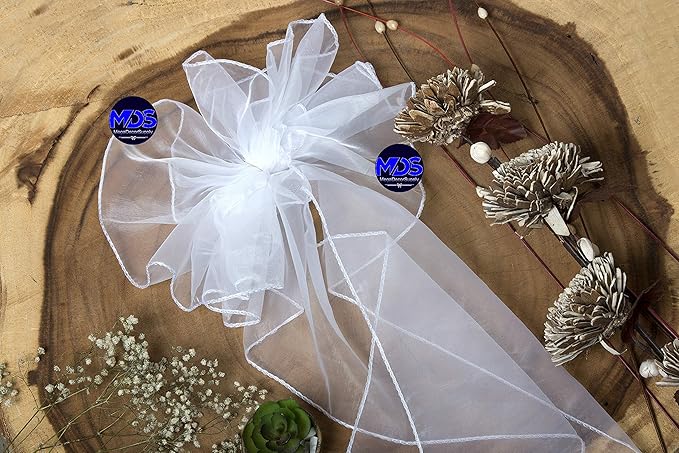 MDS Pack of 250 PCS Organza Chair Sashes Wider Dining Chair Bows Ribbon Tie Back - Image 7
