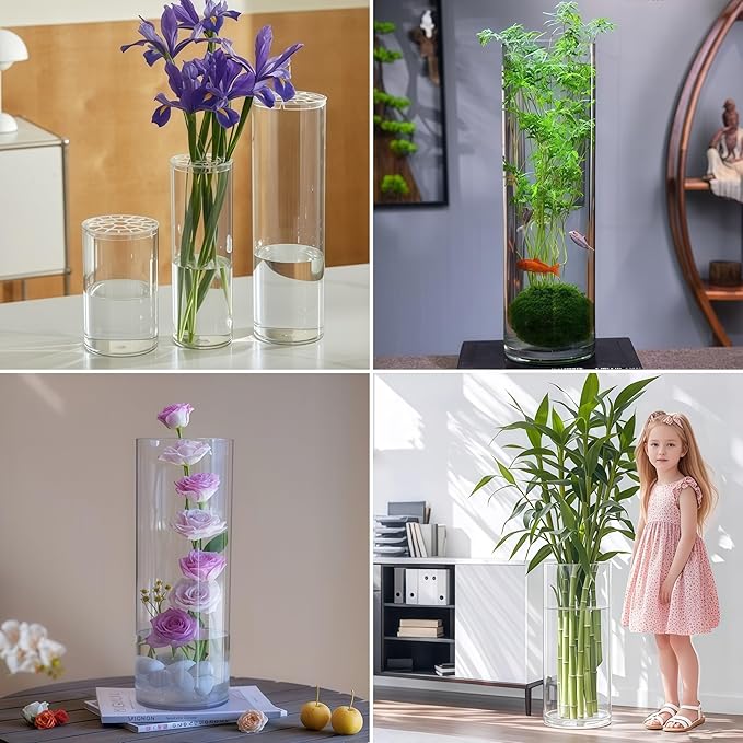 Extra Large Acrylic Cylinder Clear Vase - Image 4