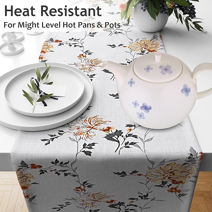Ruvanti 100% Cotton Table Runner 72 Inches Long, Stain Resistant, Washable & - Image 4