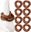 Three Ring Napkin Rings Set of 8, Decorative Handcuff Serviette Ring, Napkin by CLEENTABLE