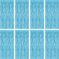 8 Pack Party Decorations, 3.28 FT x 7.05 FT Party Streamer, Metallic Sky Blue by ZATAYE