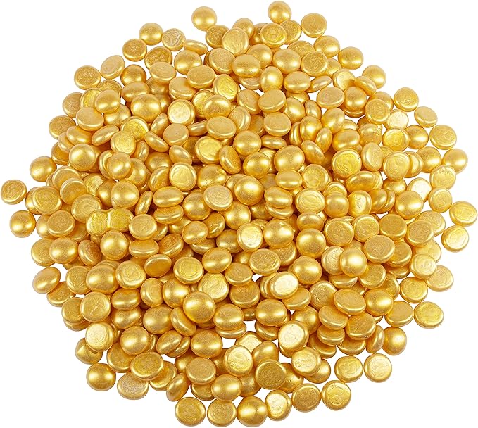 Galashield Flat Glass Marbles for Vases Gold Glass Gems Beads Pebbles Vase by Galashield