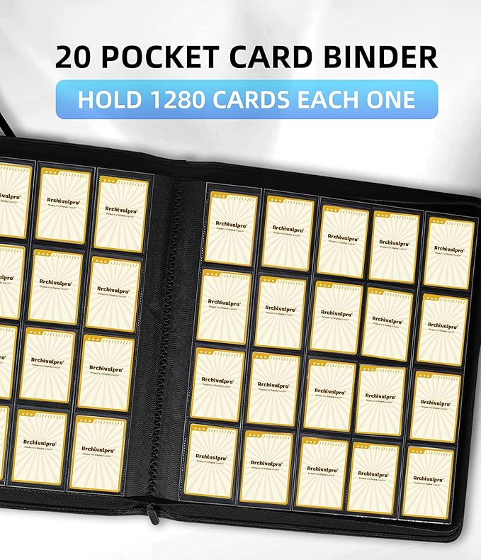 20 Pockets Premium Card Binder 1280 Cards Trading Card Binders Side Load Card - Image 7