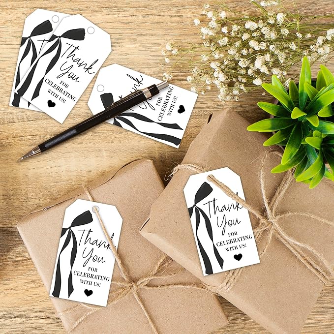 Thank You Gift Tags with String, 2x3.5 Inch Thank You - Image 3