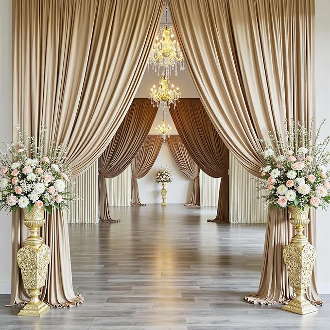 PartyVillage 10ft×15ft Beige Backdrop Curtain - Image 2