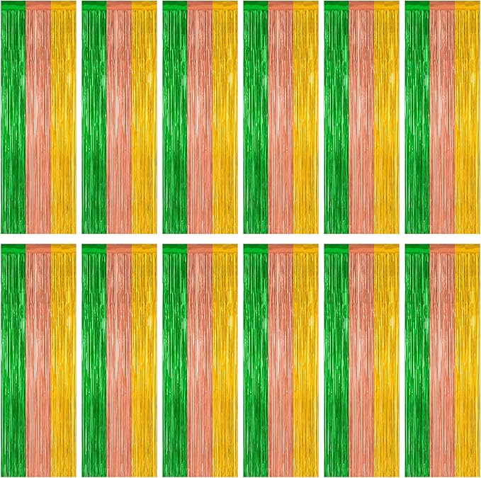 12 Pack Hawaiian Party Decorations, 3.28 FT x 7.05 FT Luau Party Decorations by ZATAYE