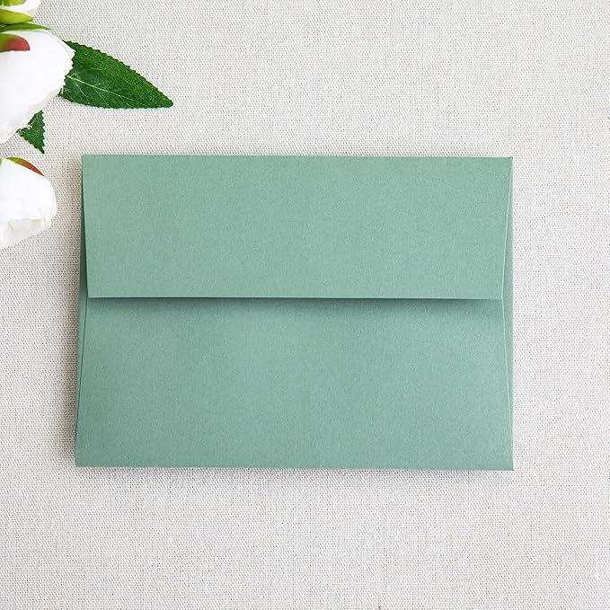 PONATIA 50 Pieces 5x7 Envelopes, Sage Green A7 Envelopes Self Seal - Image 8