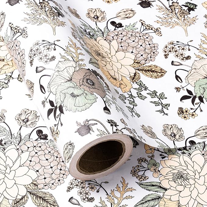WRAPAHOLIC 30 Inch Jumbo Floral Wrapping Paper by WRAPAHOLIC