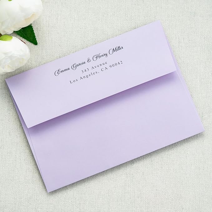 PONATIA 50 Pieces 5x7 Envelopes, Lilac A7 Envelopes Self Seal - Image 8