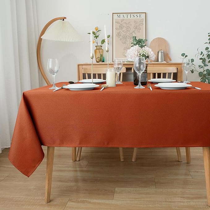 Biscaynebay 2 Pack Fall Tablecloth Textured Fabric 60x108 Inch Rectangular - Image 8