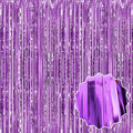 6 Pack Light Purple Foil Fringe Curtains Backdrop, 3.28 x 8.2 Ft Metallic by LANTIANCHEN