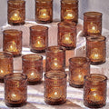 DARJEN Amber Votive Candle Holders Set of 36- Glass Candle Holders Bulk by DARJEN