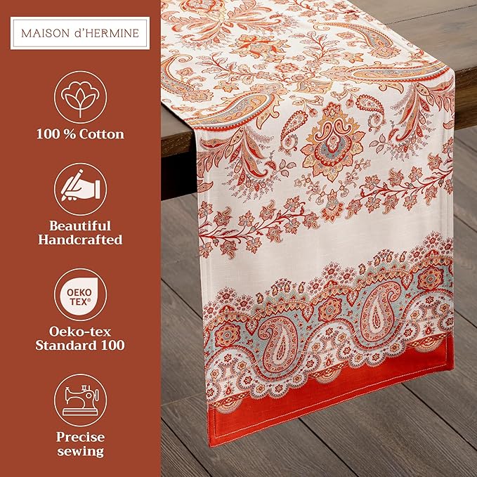 Maison d' Hermine Table Runner 100% Cotton Double Layer Table Runners 108 - Image 2