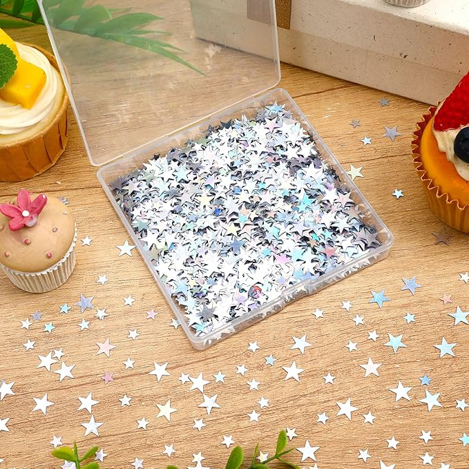 MARFOREVER Holographic Star Confetti, Glitter Star Confetti Birthday Star - Image 2