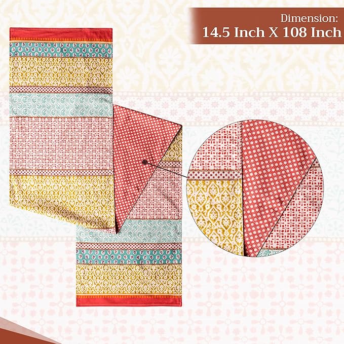 Maison d' Hermine Table runner 100% Cotton Double Layer Table Runners 108 - Image 4