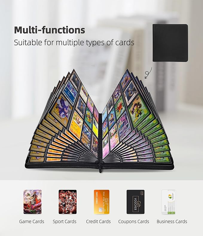 12 Pockets Premium Card Binder 480 Cards Trading Card Binders Side Load Card - Image 5