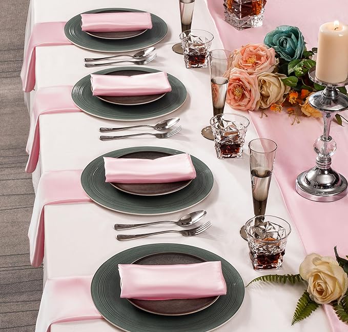 36 Pack Square Satin Dinner Napkins, 16x16 Inches Silky Soft Smooth Table Cloth - Image 2