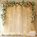 Fomcet Tulle Backdrop Curtains Champagne 20FT X 10FT Tulle Curtains by Fomcet