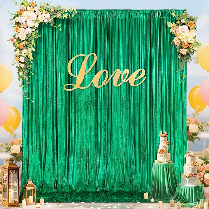 Emerald Green Backdrop Party Decorations: Backdrop Drapes Curtains 4.8FTx8FT by MoKoHouse