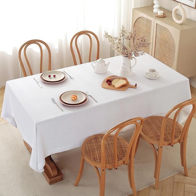 100% Pure Linen Tablecloths 60x90Inches, Rectangle Table Cloth - Image 2