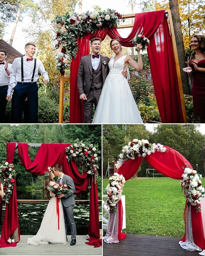 4 Panels Wedding Arch Draping Fabric 28" x 20Ft Chiffon Wedding Arch Drapes - Image 8