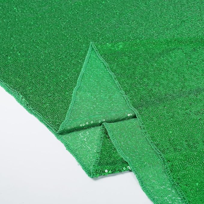 SquarePie Sequin Tablecloth 50 x 72 Inch Green Sparkly Table Cloth - Image 9