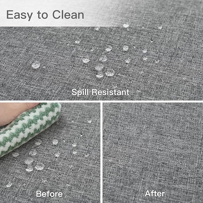 maxmill Round Linen Textured Tablecloth Spill-Proof Stainproof Wrinkle Free - Image 5