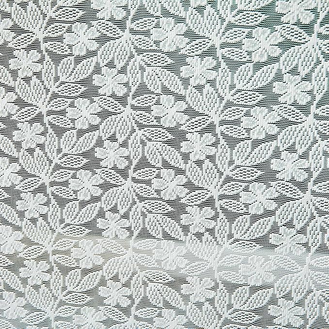 Lace Tablecloth Leaf Pattern Warp Knitting Fabric Solid White Rectangle/Oblong - Image 7