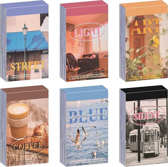 6 Sets 300 Pcs Washi Stickers Book by emmoolife