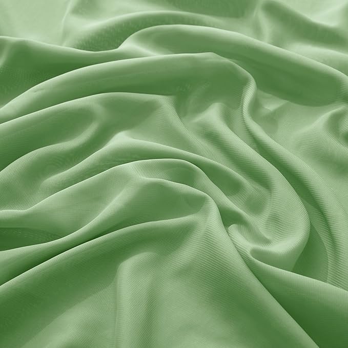 VACVELT Wedding Arch Draping Fabric Sage Green Chiffon, 2 Panels Sheer Drapes - Image 5