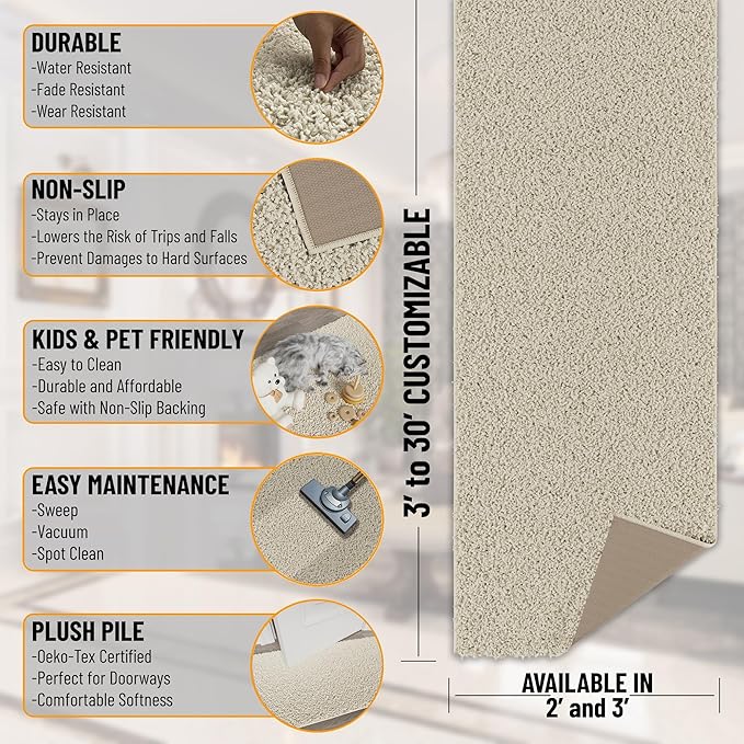 Ottomanson 3' x 20' Shaggy Runner Rug - Image 3