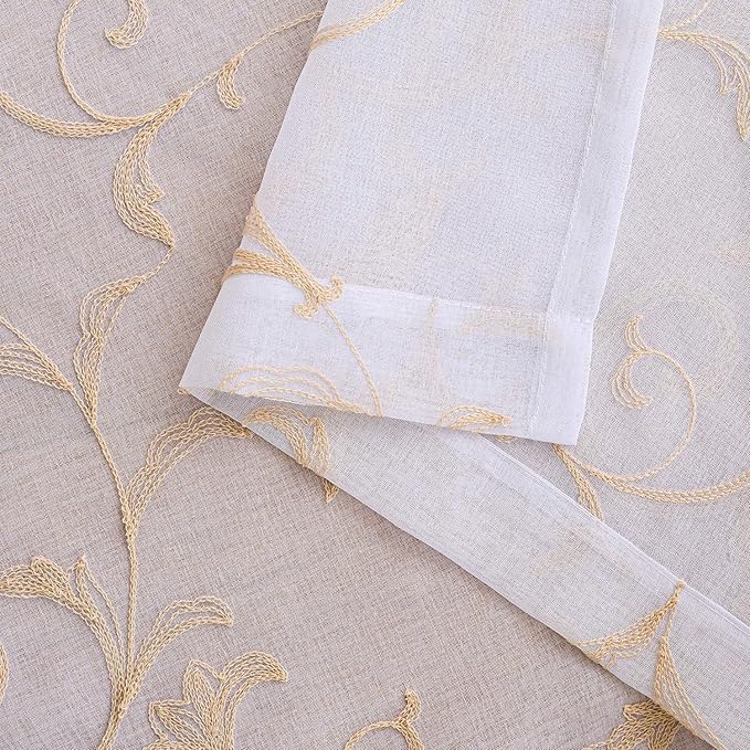 MYSTIC-HOME Sheer Curtains White 63 Inches, Boho Curtains - Image 5