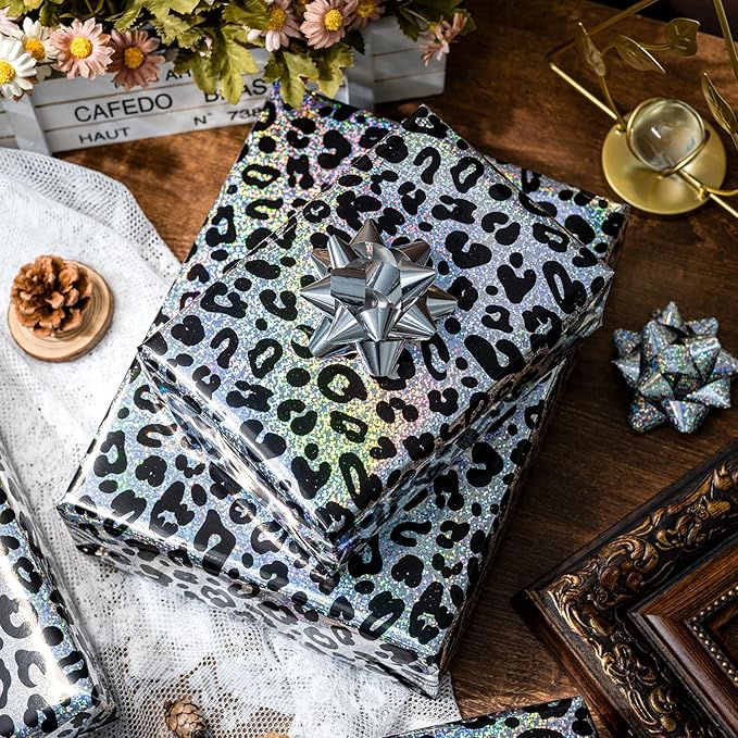 Yarcony Leopard Wrapping Paper Roll, Bold Animals Prints Wrapping Paper - Image 4