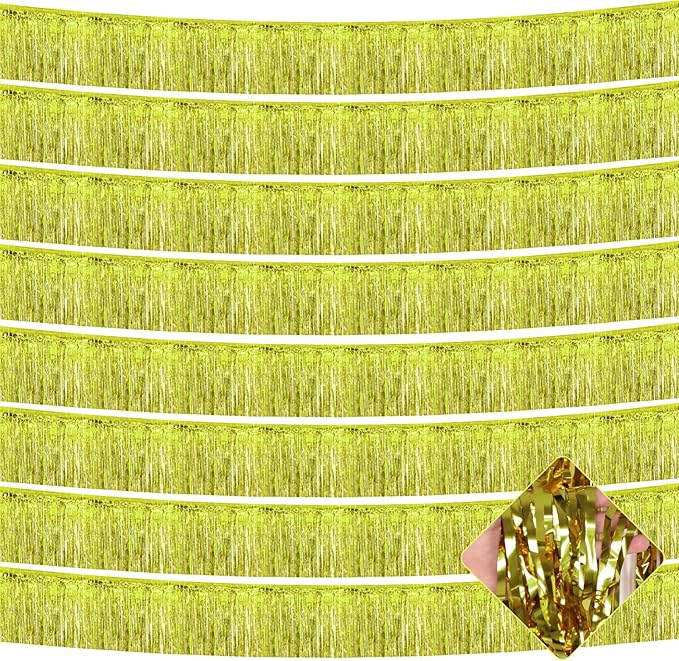 10 Pack 10 Feet Foil Fringe Garland Metallic Tinsel Streamers Banner Wall by AIKENLIN
