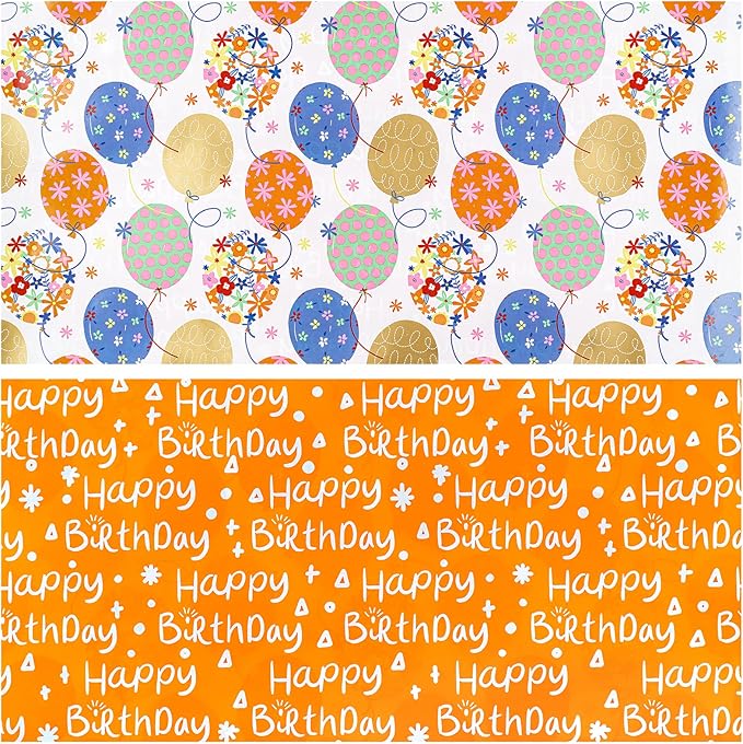 LeZakaa Reversible Birthday Wrapping Paper Roll - Image 6