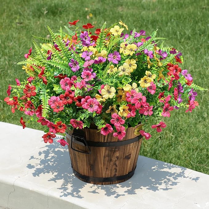 HyeFlora Artificial Faux Outdoor Flowers Plants - Image 2