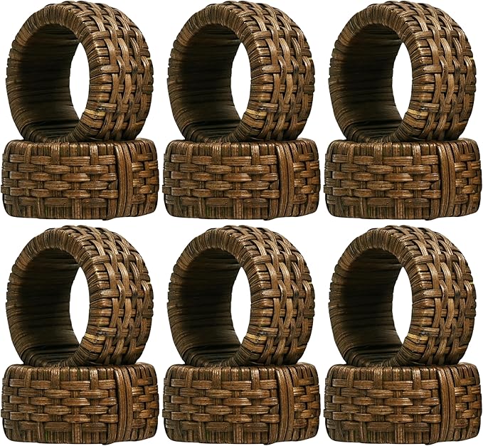 Decorative Cane Napkin Rings Set of 12 by CLEENTABLE