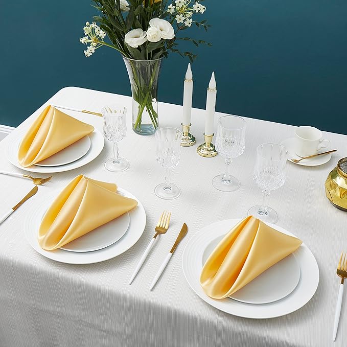 100 Pack Square Satin Dinner Napkins, 20x20 Inches Silky Soft Smooth Table - Image 3